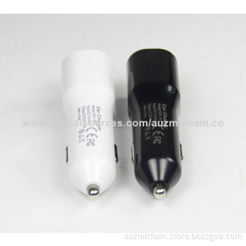 2.4A Latest Design Dual-USB Car Chargers for iPad with Blue Indicator